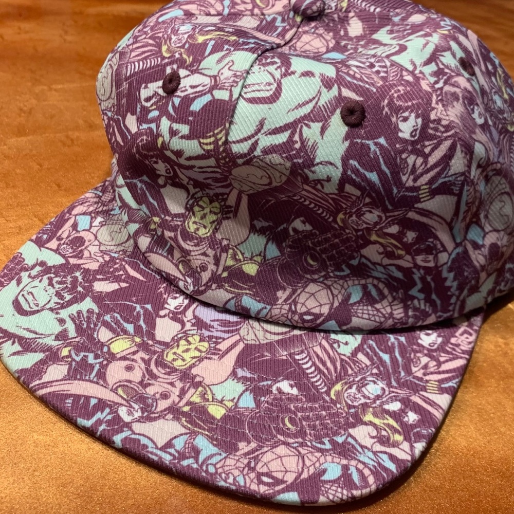 Marvel Avengers Flat Short Bill Hat Pastels snap back one size purple